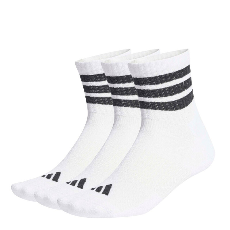 Medias Unisex Adidas 3 Tiras X3 Blanco - Negro