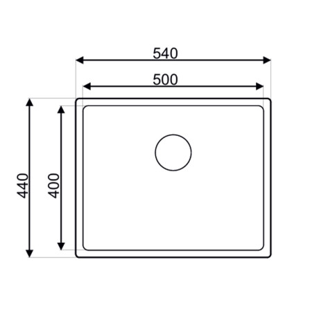 PILETA SIMPLE 40x50x22.8cm R15 1.20MM C/DESAGUE Y VALVULA SATIN BRUSHED GRIS