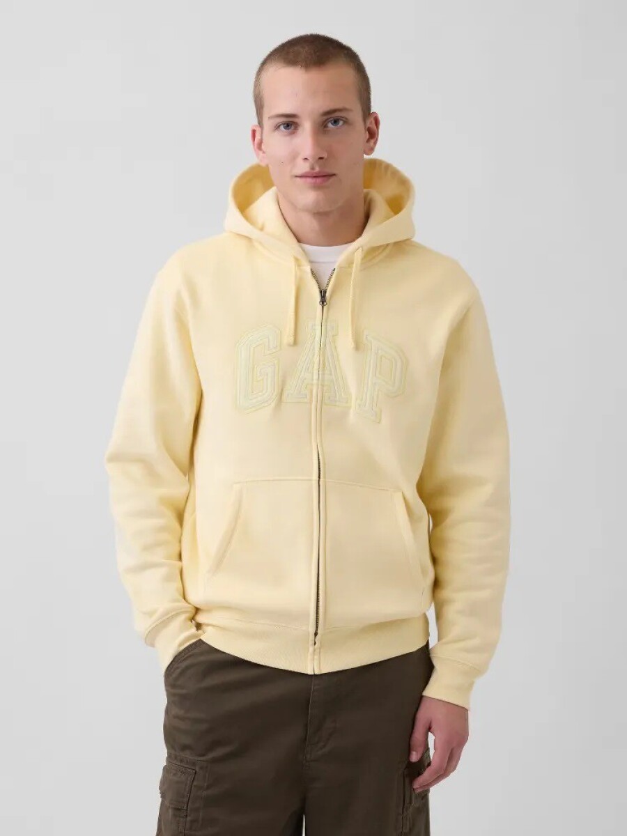 Canguro Con Cierre Logo Gap Hombre - Maize 