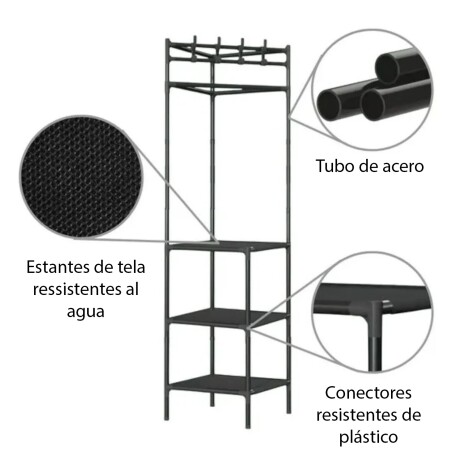 Perchero Esquinero Organizador Multiuso Fácil De Armar Negro
