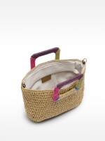 Bolso Tote Efecto Rafia Con Asa Multicolor natural