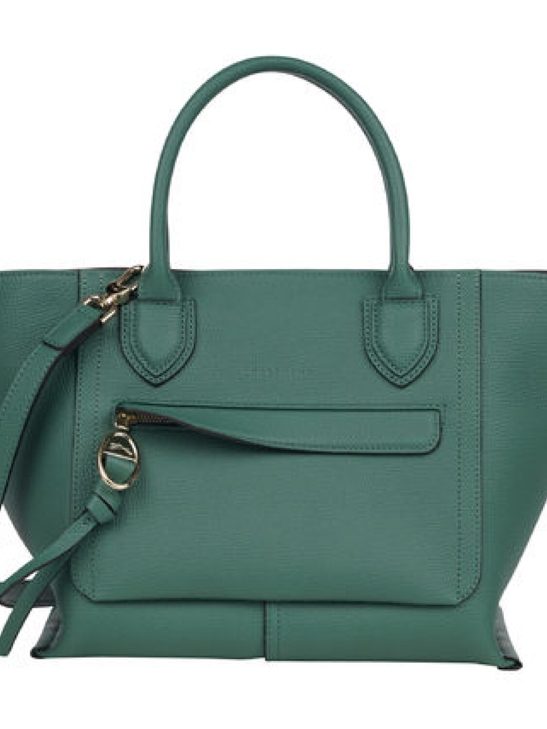 Longchamp -Cartera de cuero con asas y correa desmontable, Mailbox Verde