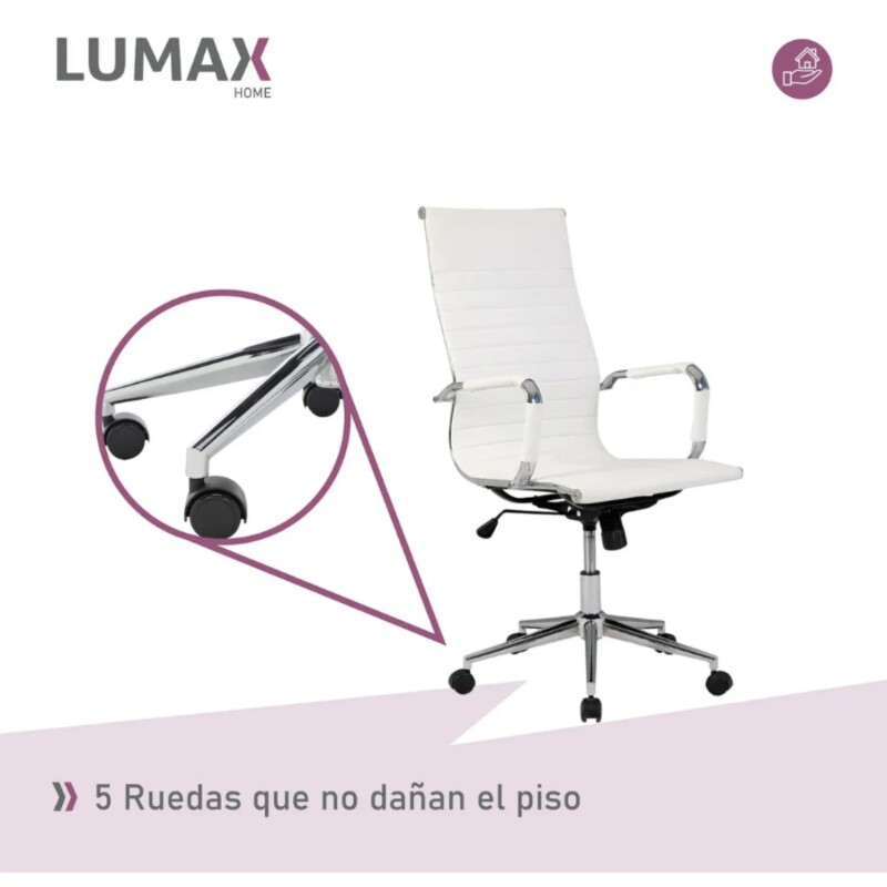 Silla Ejecutiva Lumax Tady Ergonómica Con Tapizado En Ecocuero Y Base De Acero Beige