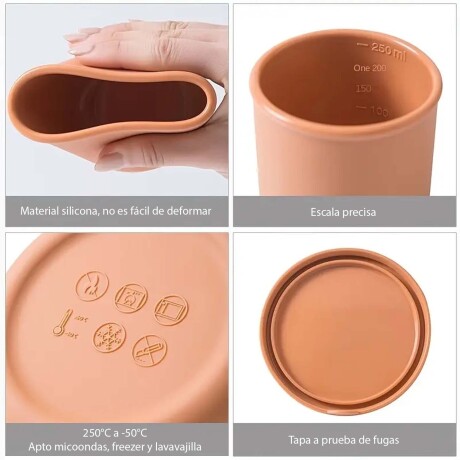 Contenedor Recipiente de Alimentos 250Ml c/ Tapa en Silicona Amarillo