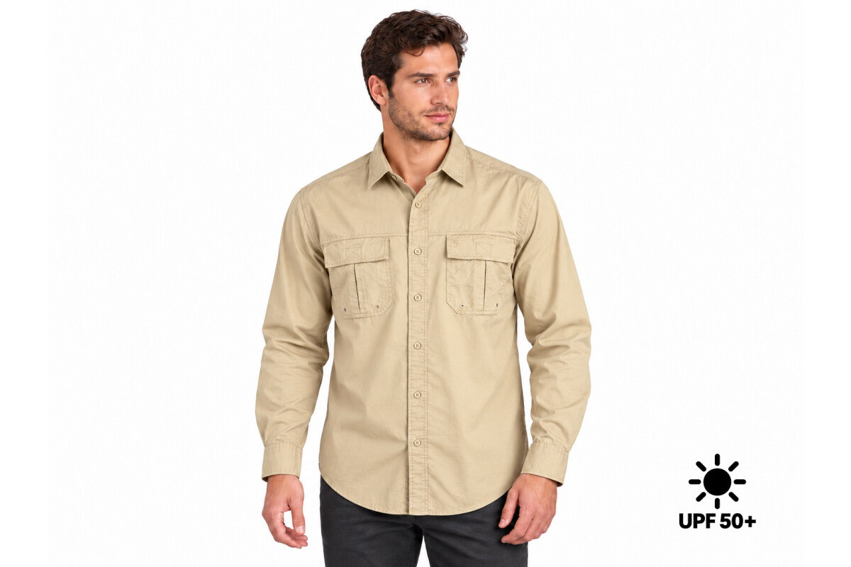 CAMISA HUNTER M LARGA UV+50 Beige