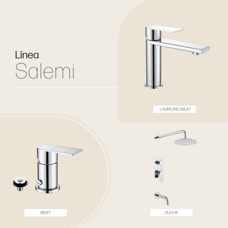 JUEGO DE GRIFERIA AQUALIA CROMO LINEA SALEMI CROMO