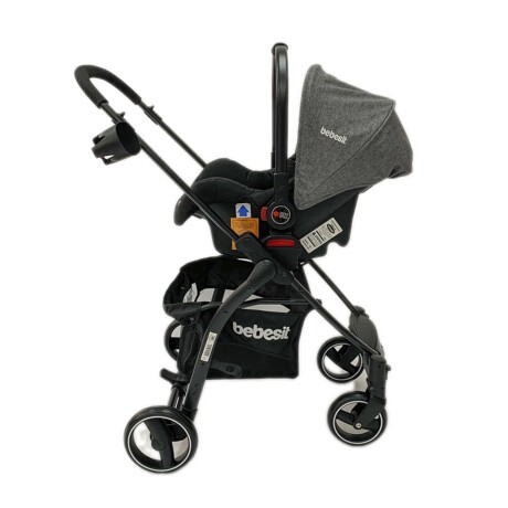 Coche de bebé + silla para auto Bebesit Travel System Alfa Gris