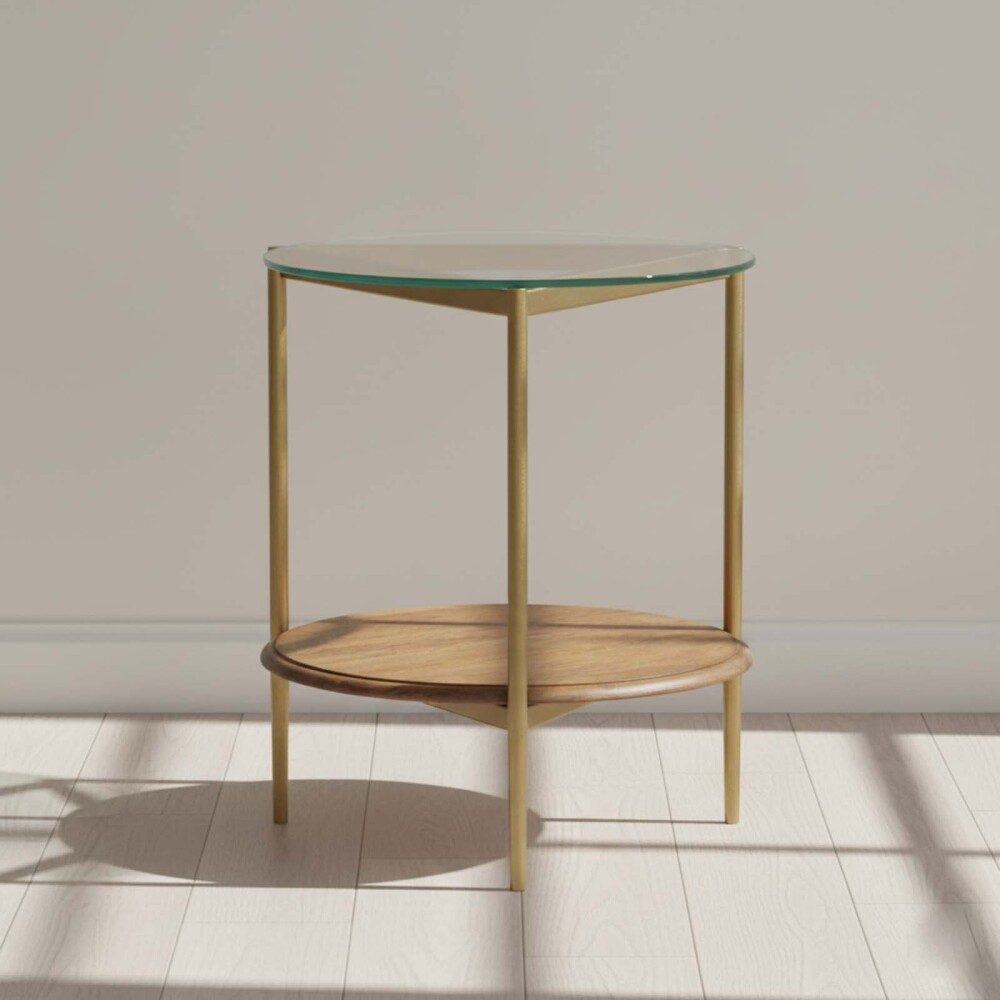 MESA AUXILIAR DE LIVING MADERA-Y-VIDRIO NATURAL-BEIGE MARILYN NATURAL
