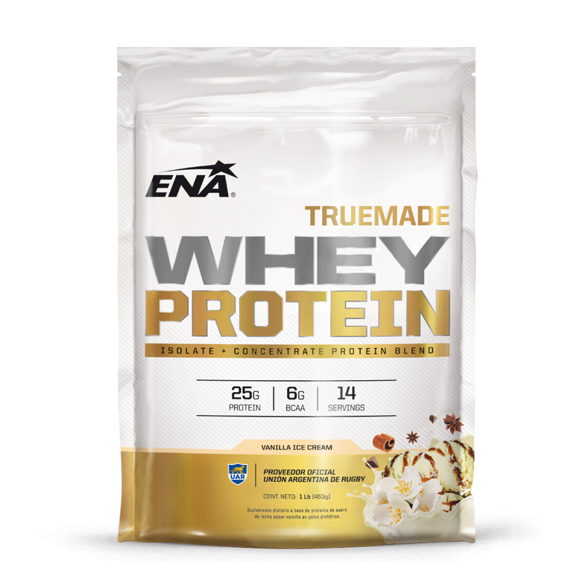ENA Whey Protein True Made Isolado 1lb - Vainilla 