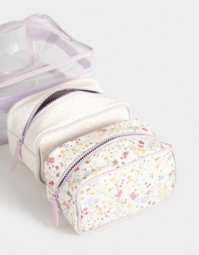 Porta Cosméticos Estampados Set De Cartucheras Estampadas - Combinacion Bicolor