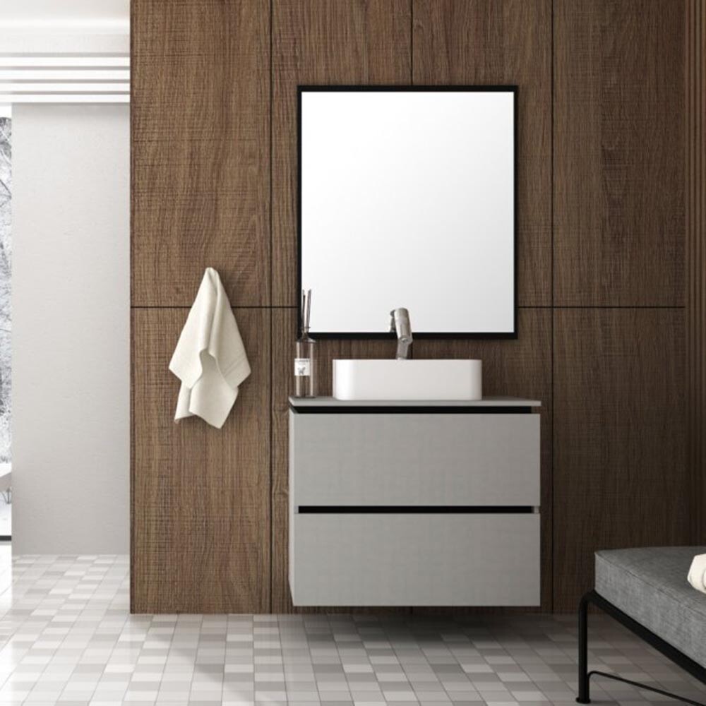 CONJUNTO MUEBLE DE BAÑO MODELO URBAN / MUEBLE AÉREO + ESPEJO + BACHA / 80 CM Conjunto Mueble De Baño Modelo Urban / Mueble Aéreo + Espejo + Bacha / 80 Cm