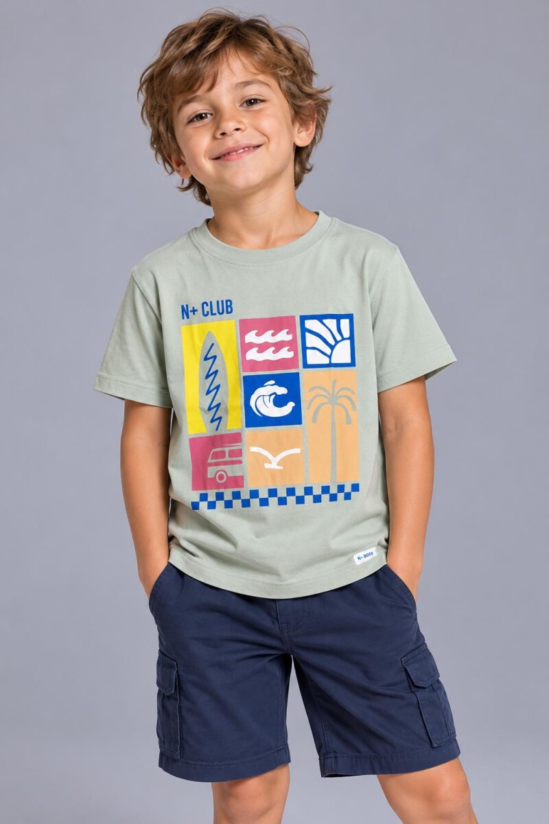 T-SHIRT N.SAILS 1515 M.C ESTAMP - VERDE 