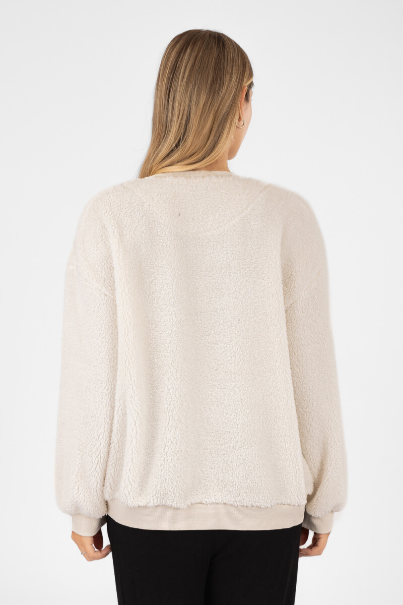 Sweater sherpa mickey Beige
