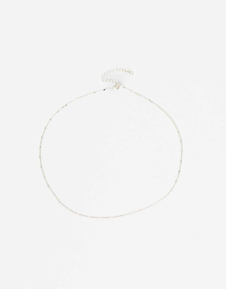 Collares Cortos Metal Collar Corto De Plata - Plateado