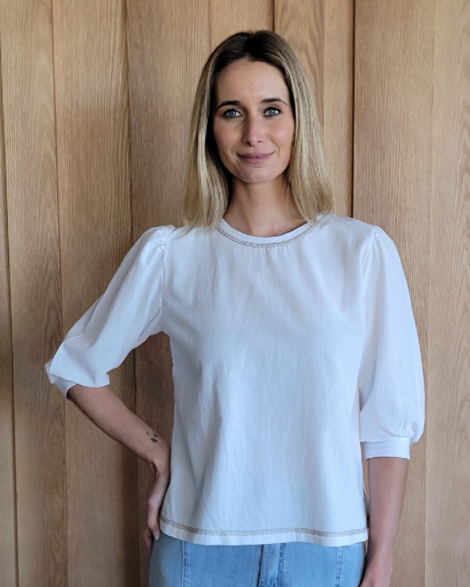 Remera Rose - Tusor Blanco 