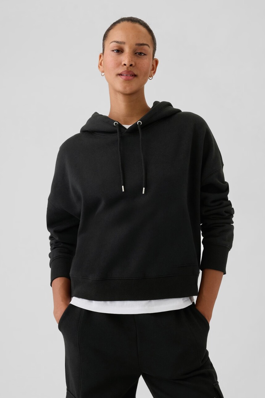Canguro Logo Gap Cropped Con Felpa Mujer True Black