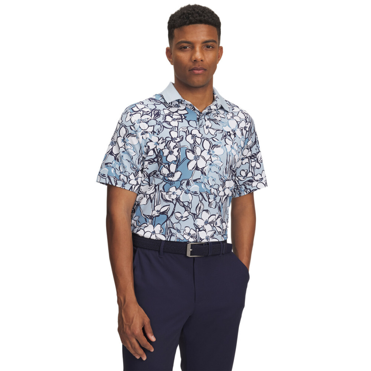 UA Drive Chill Printed Polo-BLU - BLU-453 