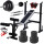 Banco Pecho + Scott + Barra 150 +2 Mancuernas +40kg 4 Discos 5kg + 8 Discos 2.5kg