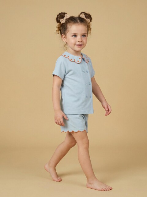 Pijama Naranjas Azul