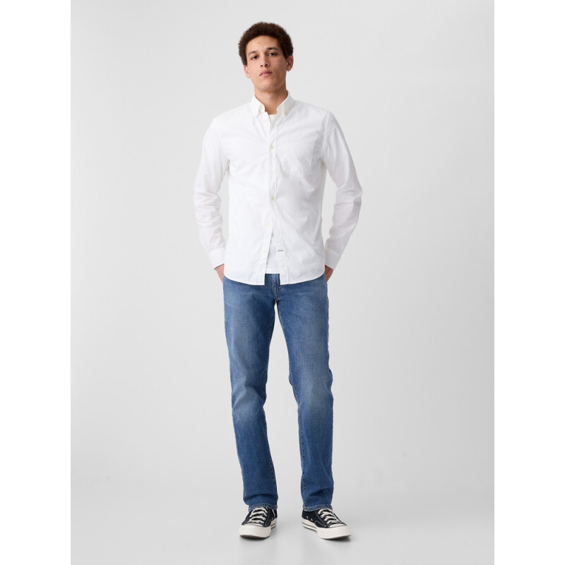 V-LS SLIM STRETCH POPLIN BASIC WHITE 2