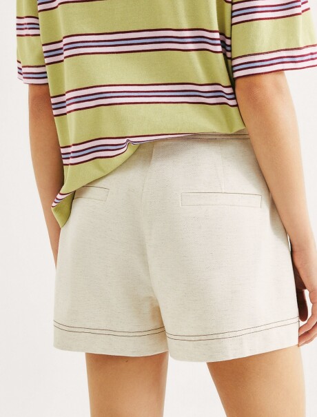 FALDA SHORT DE CINTURA MEDIA BEIGE