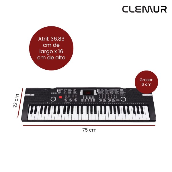 Organo musical Teclado Piano con 61 Teclas 100 Ritmos 100 Tonos y Micrófono Imback Organo musical Teclado Piano con 61 Teclas 100 Ritmos 100 Tonos y Micrófono Imback