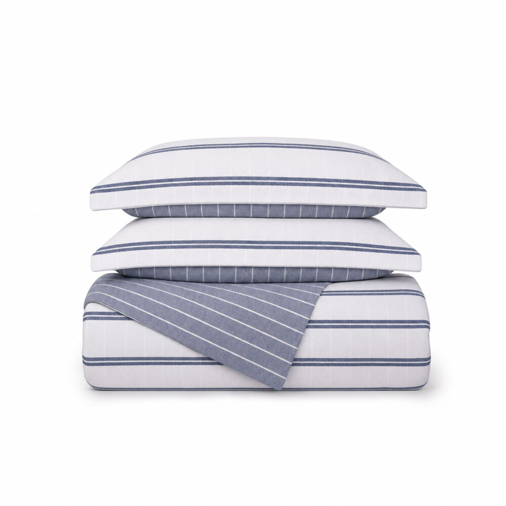 SET FUNDA NÓRDICA QUEEN LINO-Y-ALGODON AZUL REVERSIBLE COTTONLINEN
