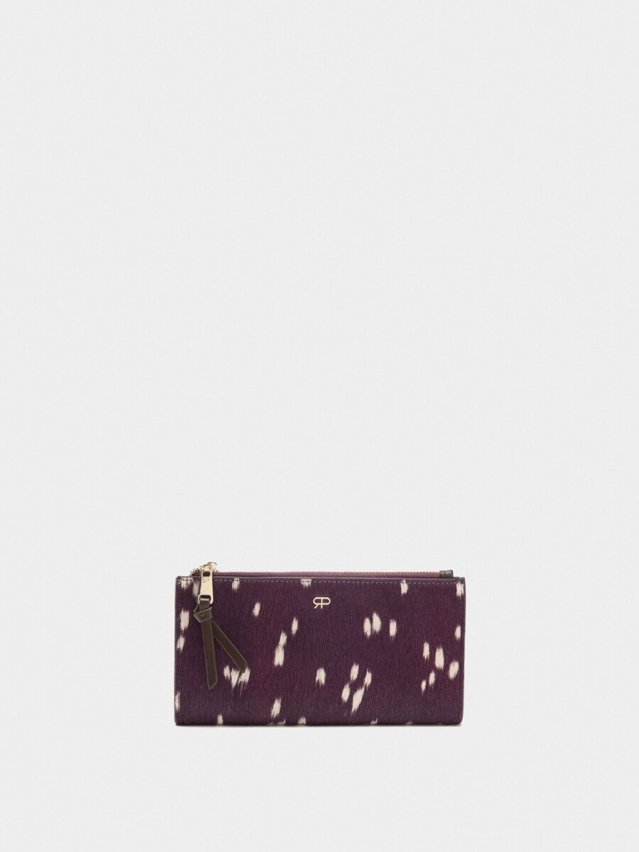 Cartera De Piel Estampado Animal violeta