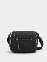 Bolso Bandolera Con Bolsos Exteriores negro