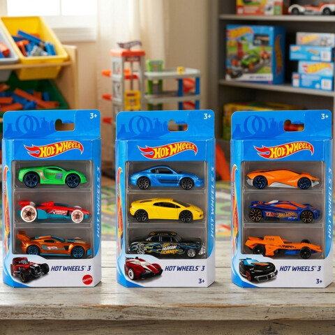 Pack X3 Autos Hot Whels Diseños Surtidos U