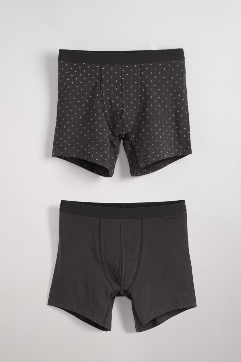 Boxer algodón largo - Gris Oscuro 
