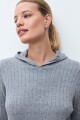 Hoodie tejido estructuras gris melange