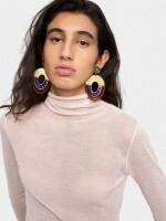 Pendientes De Arco Con Cuentas multicolor