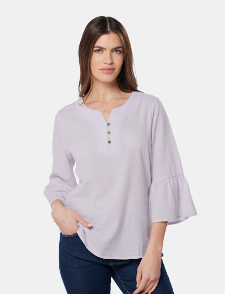 BLUSA DE LINO VOLADOS Lila