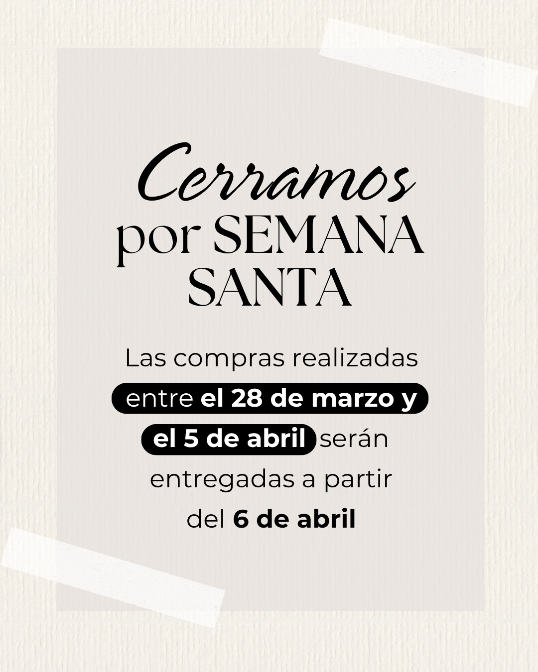 semana santa, turismo, cerramos, envíos