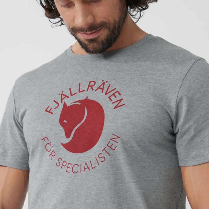Polo Fjallraven Fox T-shirt M Hombre Grey Melange