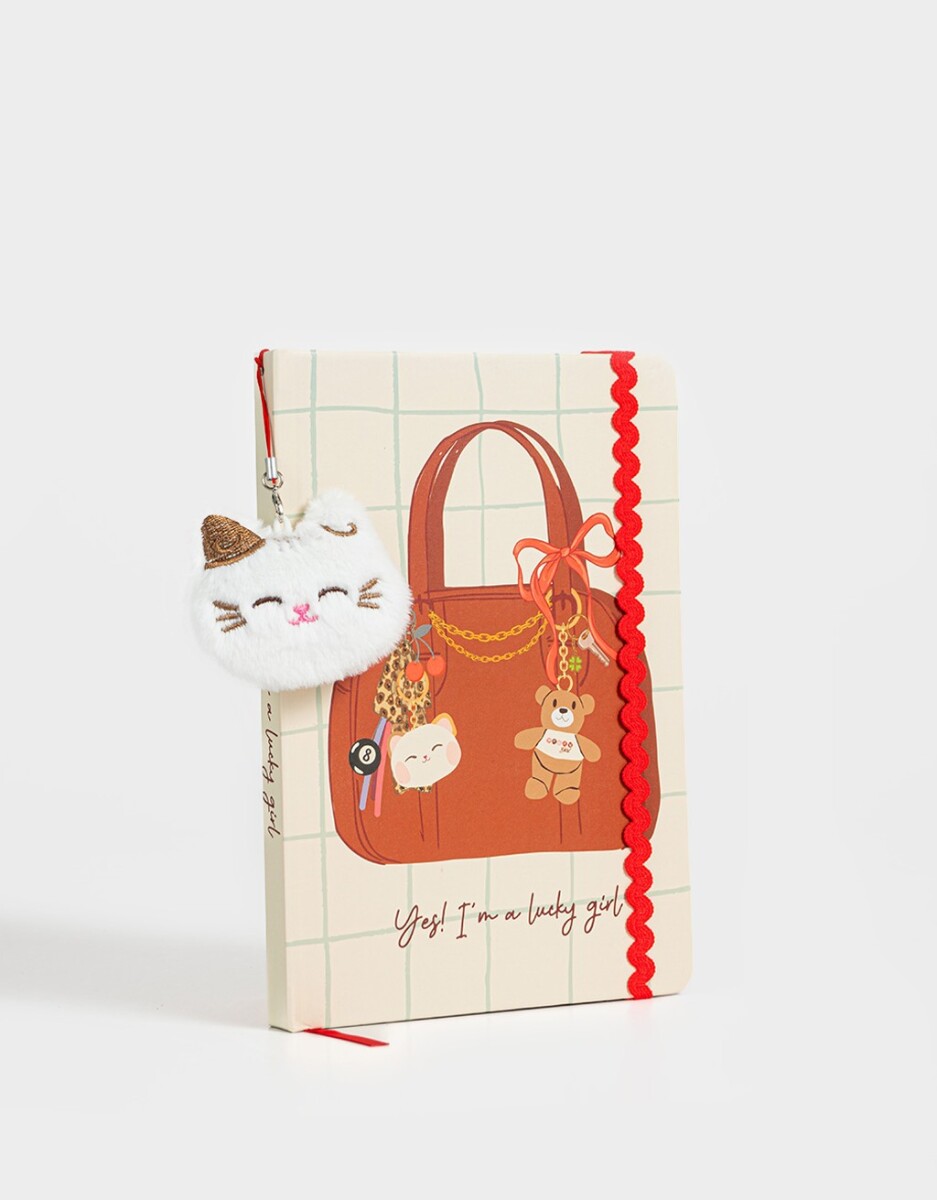 Cuaderno A5 Con Charm Gatito 