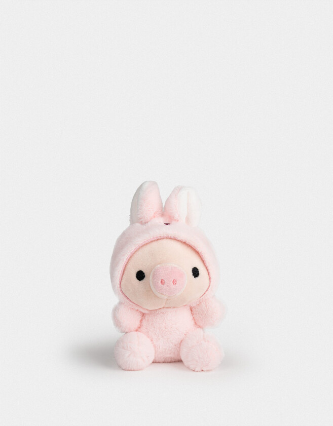 Llavero Peluche Llavero Y Charm De Peluche De Cerdito - Rosa Claro