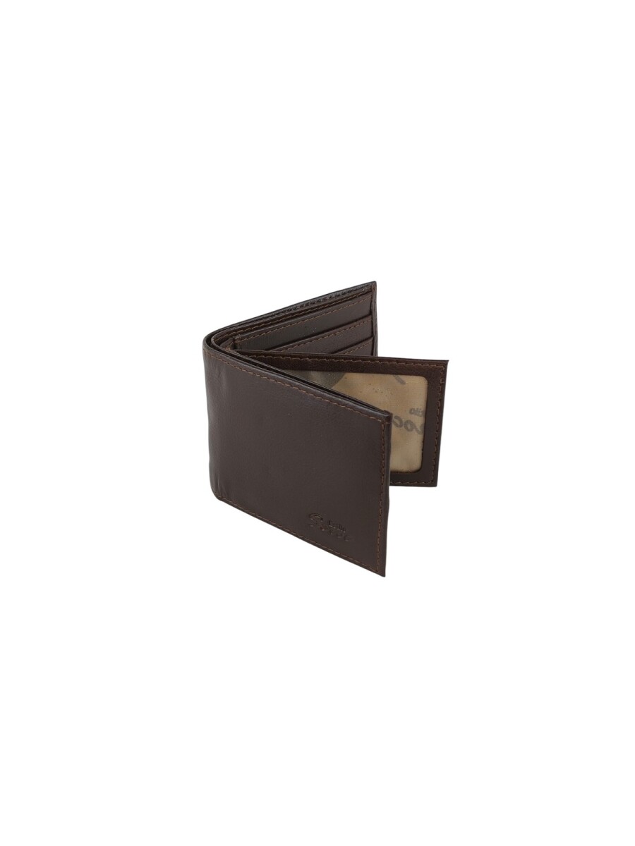 Billetera doble tarjetero con volante - Marrón 