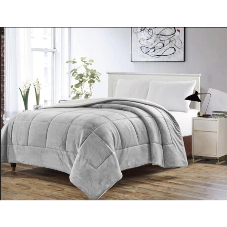 Acolchado RED FLEX de Corderito y Sherpa QUEEN 250x230 GRIS