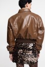 CHAQUETA BIKER CORTA Marron