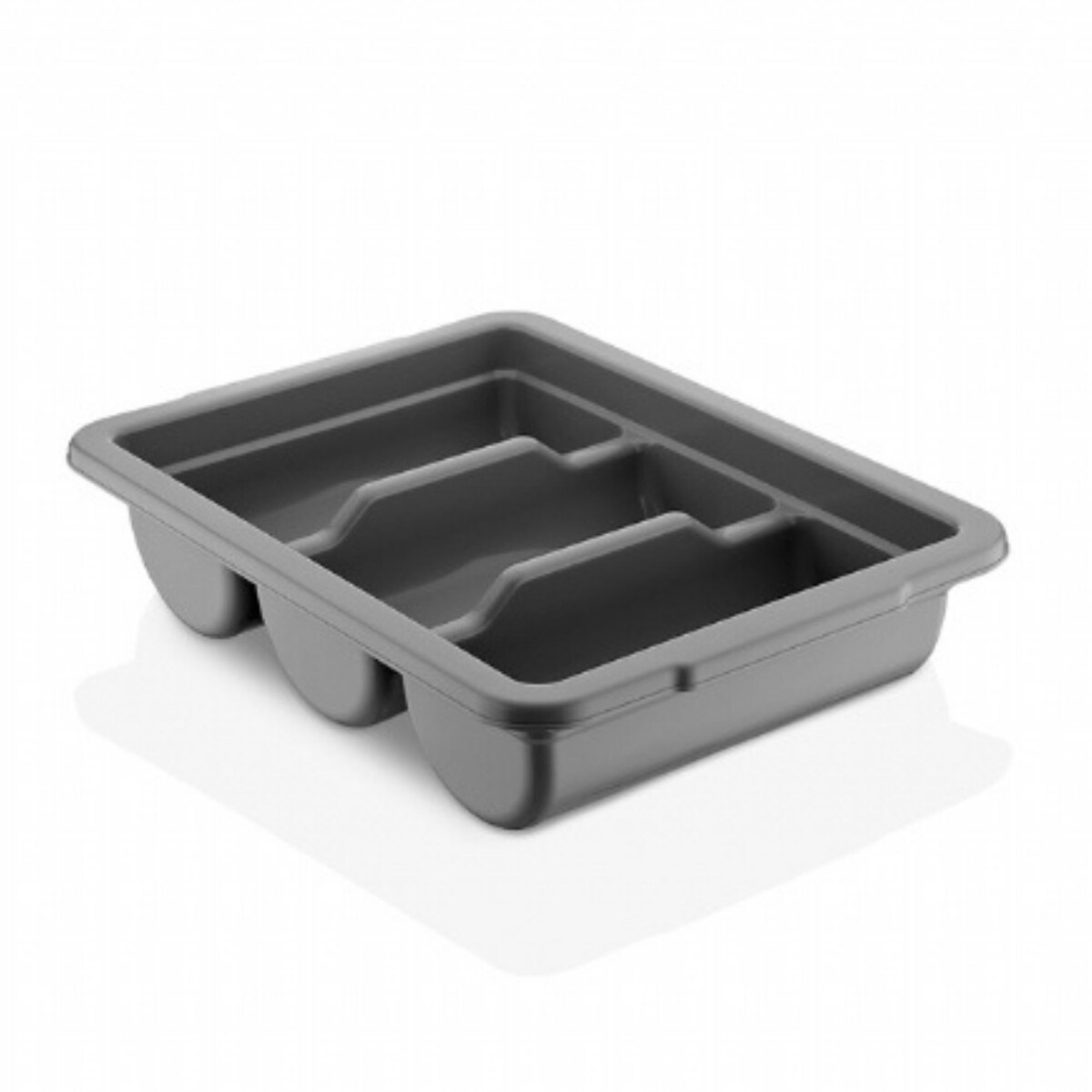 Portacubiertos gris de polipropileno con 3 divisiones | Gastroplast GK03 
