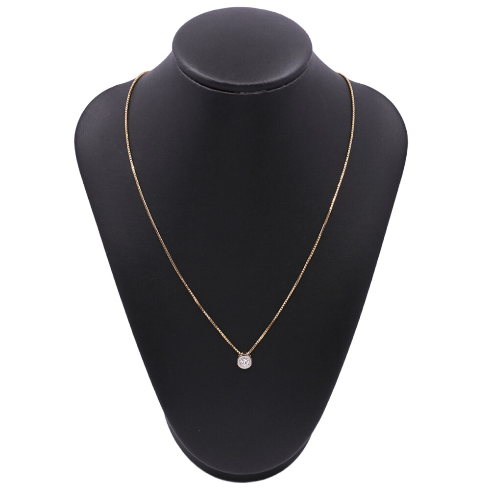 Cadena oro 18k veneciana con dije 2 tonos con brillante. Cadena oro 18k veneciana con dije 2 tonos con brillante.