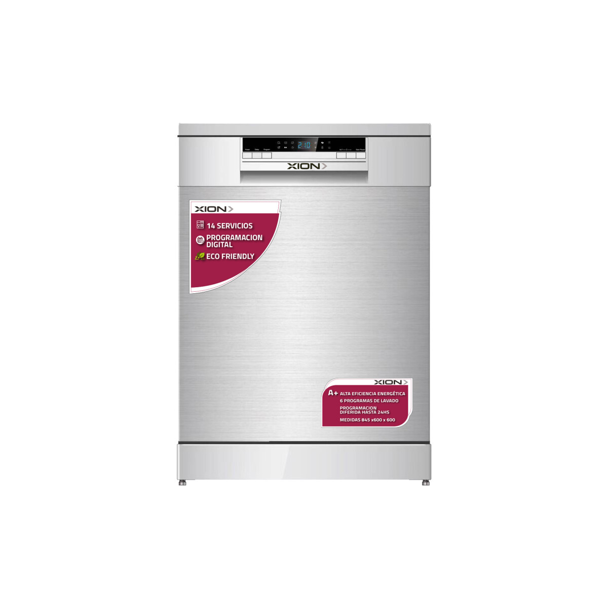 Lavavajillas Xion Xi-LVV14 14 Servicios - Gris Inox 