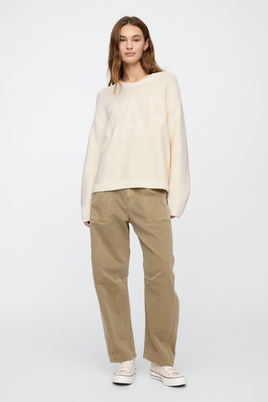 Buzo Logo Gap Mujer Ivory Frost