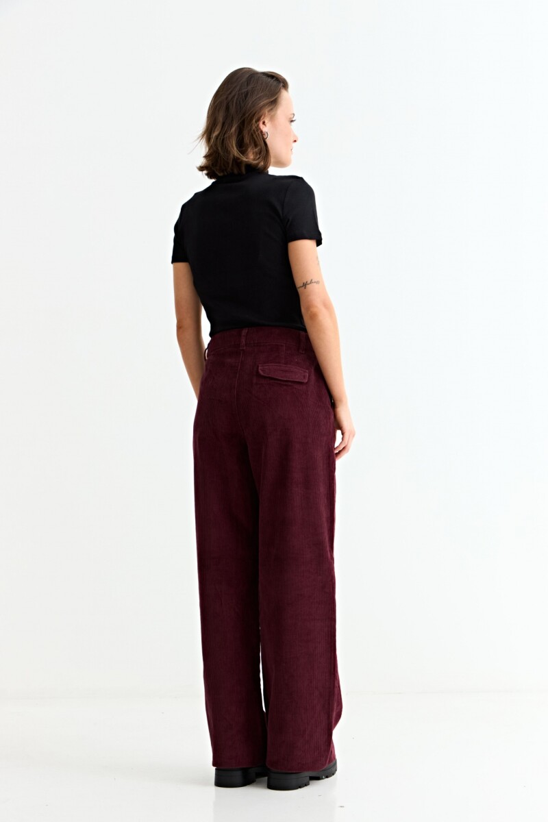 Pantalón pana wide leg BORDO