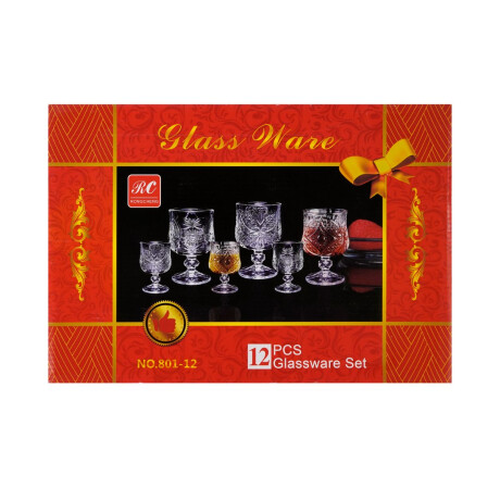Set de 12 copas: 6 copas de licor + 6 copas de vino Set de 12 copas: 6 copas de licor + 6 copas de vino