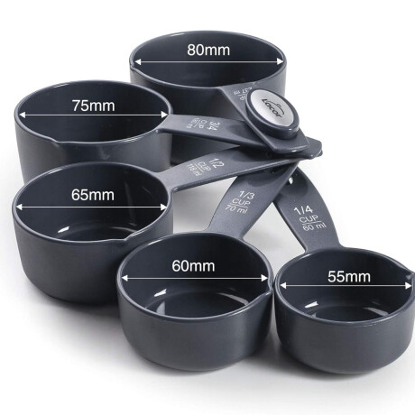 Juego de 5 tazas medidoras Grey Juego de 5 tazas medidoras Grey