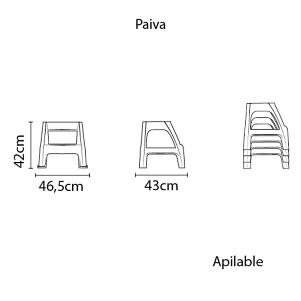 Banqueta escalera en ppl blanco "PAIVA" -TRAMONTINA TD0031