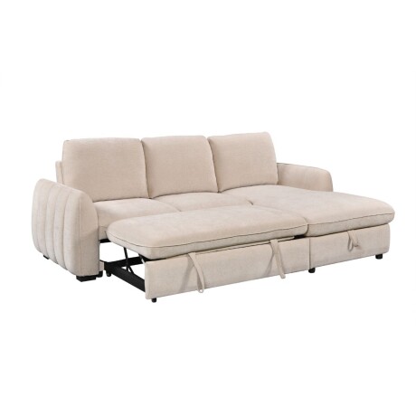 Rinconera Cama Thesi (C/Baúl) - Tela Microfibra - Chaise derecho City 102 (Beige)